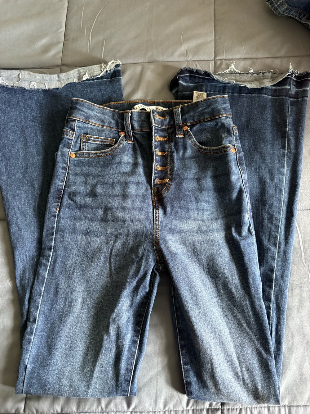 Celebrity Pink High-Rise Button-Fly Dark Blue Jeans